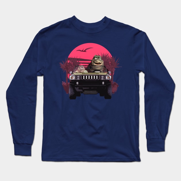 The Sinclair Driving the Boomer-Mobile Long Sleeve T-Shirt by dogeandpepe